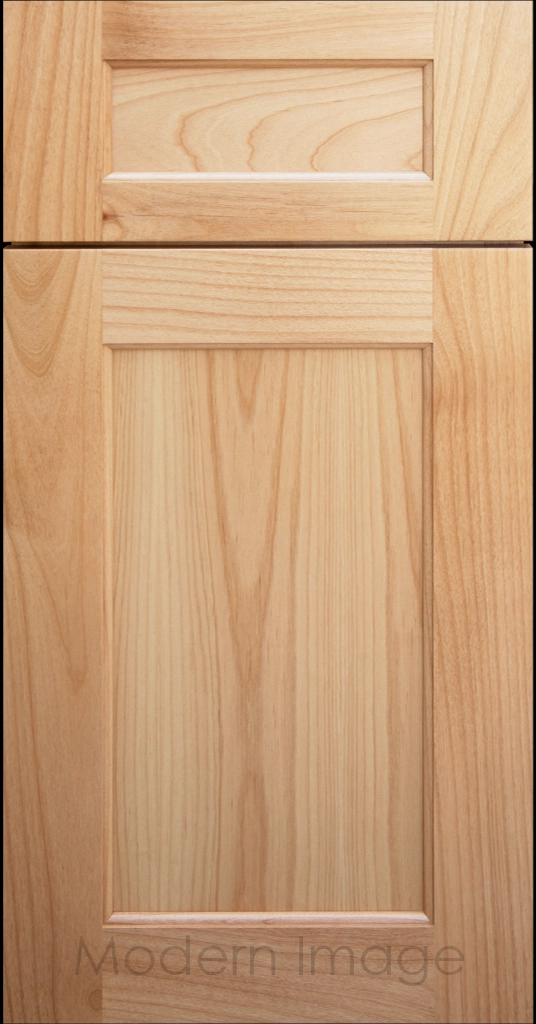 Close-up of our  Carlsbad II Shaker style cabinets with a warm Honey stain.